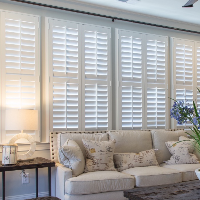 Plantation Shutters In Family Room