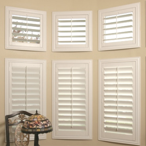 Sunburst shutters on a Philadelphia bay window