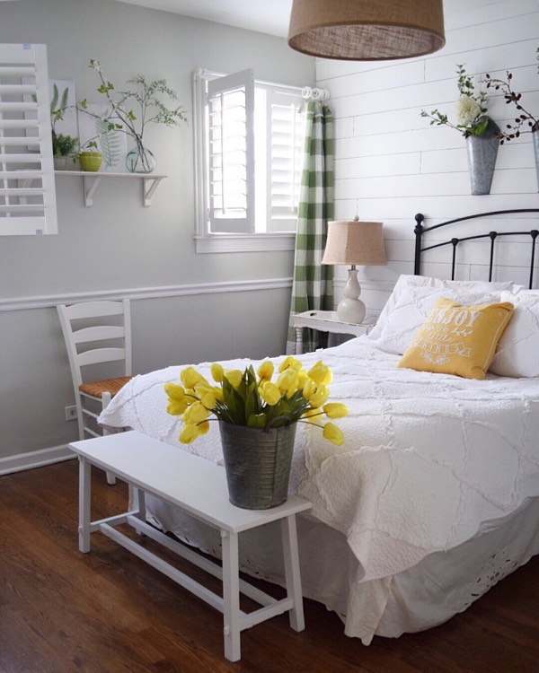 Philadelphia cottage bedroom shutters